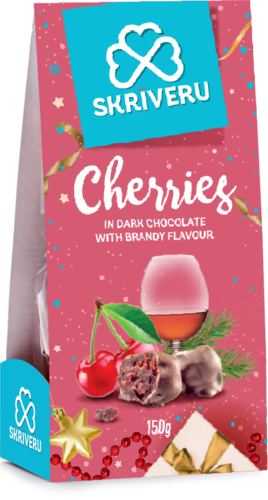 Cherries in dark chocolate with brandy flavor 150g