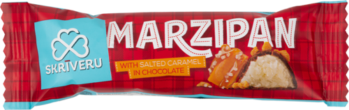 Marzipan bar in chocolate with salted caramel 40g