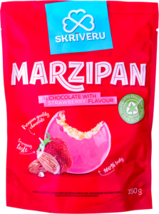 Marzipan in chocolate with strawberry flavour 150g