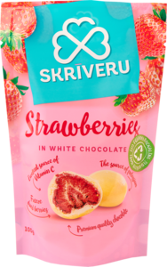 Strawberries in white chocolate 100g