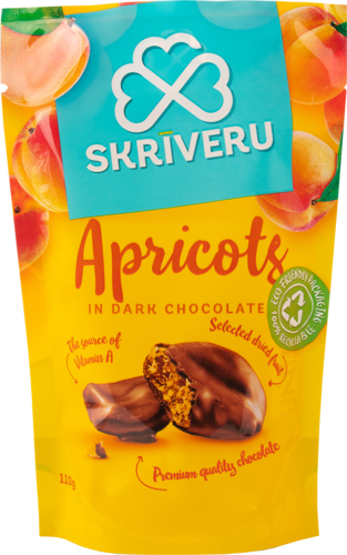 Apricots in dark chocolate 110g