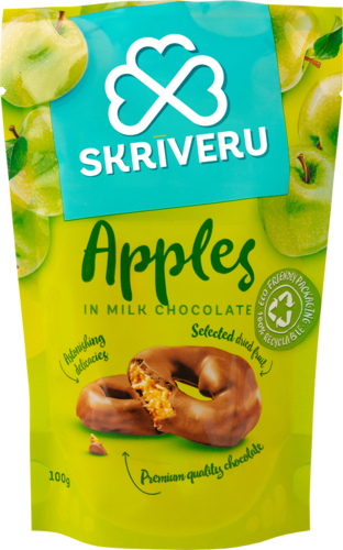 Apples in milk chocolate 100g