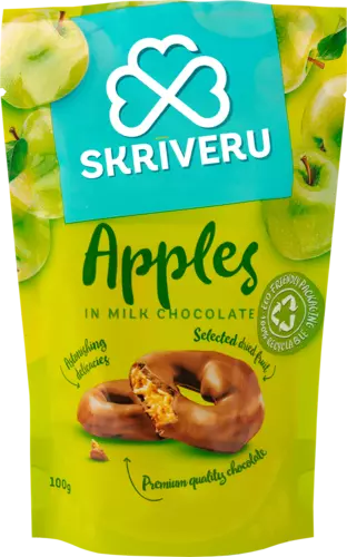 Apples in milk chocolate 100g