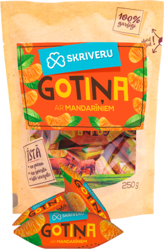Piena konfekte “Skrīveru Gotiņa” ar mandarīniem, 250g