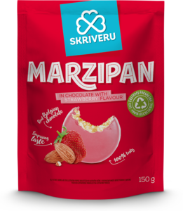 Marcipāns šokolādē ar zemeņu garšu 150g