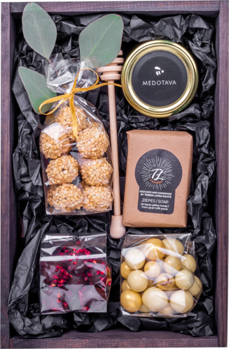 Gift in wood box "Honey"