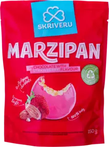 Marzipan in chocolate with strawberry flavour 150g