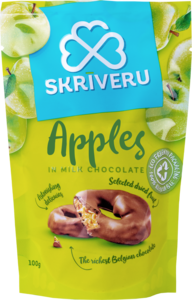Apples in milk chocolate