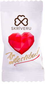 Marzipan in chocolate with strawberry flavour 