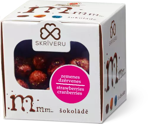 Strawberries, cranberries in white chocolate 140g