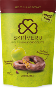 Apples in milk chocolate