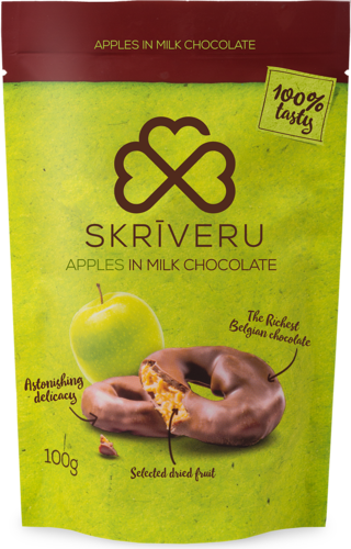 Apples in milk chocolate