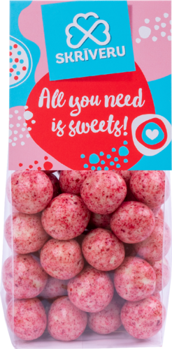 Crisps in white chocolate with cherries 100g