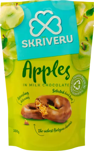 Apples in milk chocolate 100g