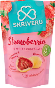 Strawberries in white chocolate 100g