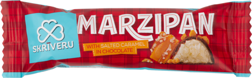 Marzipan bar in chocolate with salted caramel 40g