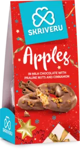 Apples in milk chocolate with praline nuts and cinnamon 120g
