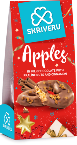 Apples in milk chocolate with praline nuts and cinnamon 120g